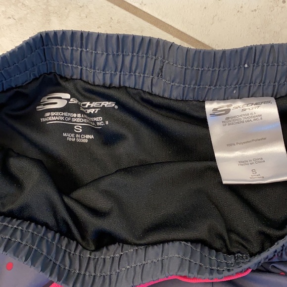 Sketchers Gray Running shorts w/ pink polka dots - Picture 2 of 4